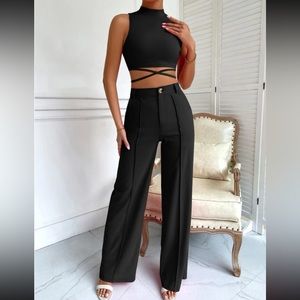 Black Two Piece Pant Set